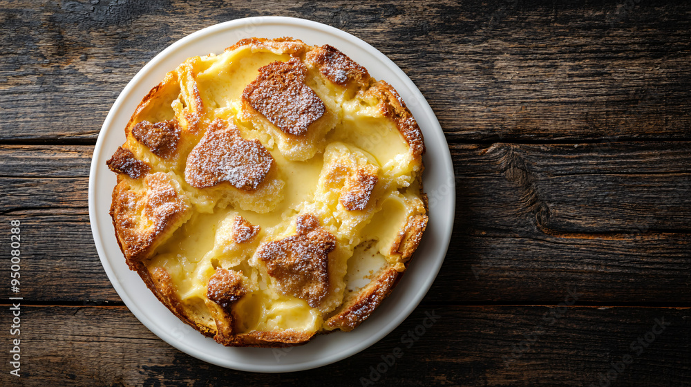 Kaiserschmarrn, a traditional austrian dessert, served on a white plate on a rustic wooden table, tempting food photography Kaiserschmarrn, a traditional austrian dessert, served on a white plate on a rustic wooden table, tempting food photography
