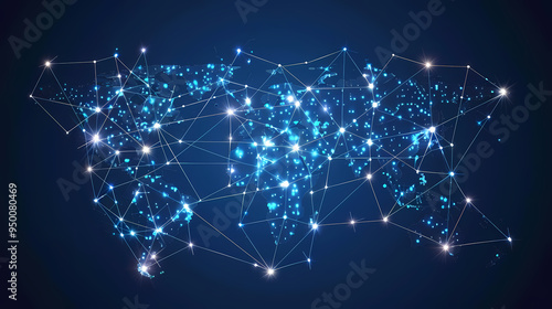 2d illustration world map abstract background.Global network connection. World map point and line composition concept of global business.