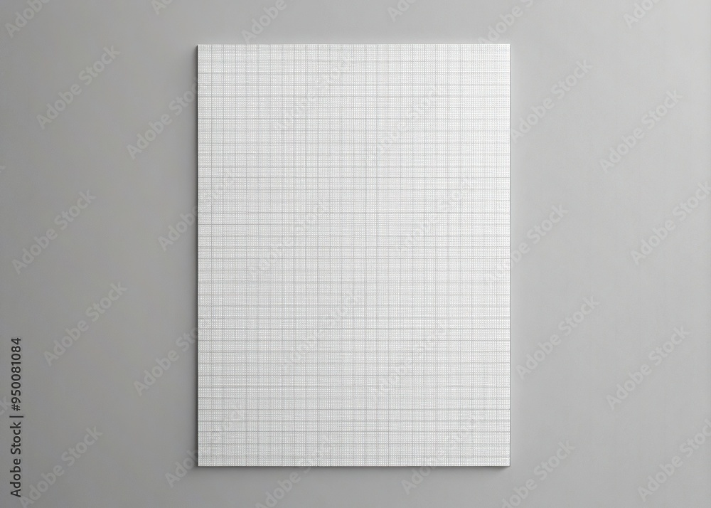 A modern, minimalist, white, blank, A4-sized paper mockup template with a subtle grid pattern, surrounded by a clean grey background, awaiting digital design implementation. A modern, minimalist, white, blank, A4-sized paper mockup template with a subtle grid pattern, surrounded by a clean grey background, awaiting digital design implementation.
