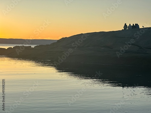 Sunset with beautiful silhouette in tasmania photo