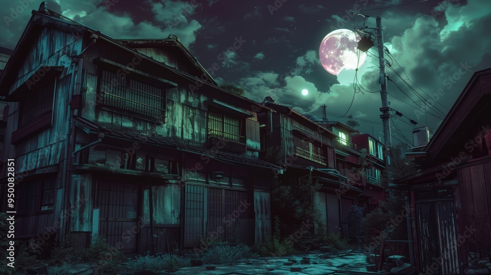 Obraz premium Tokyo Alley and Old Traditional House
