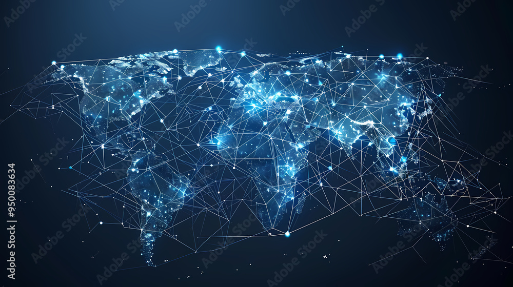 2d illustration world map abstract background.Global network connection. World map point and line composition concept of global business. 2d illustration world map abstract background.Global network connection. World map point and line composition concept of global business.