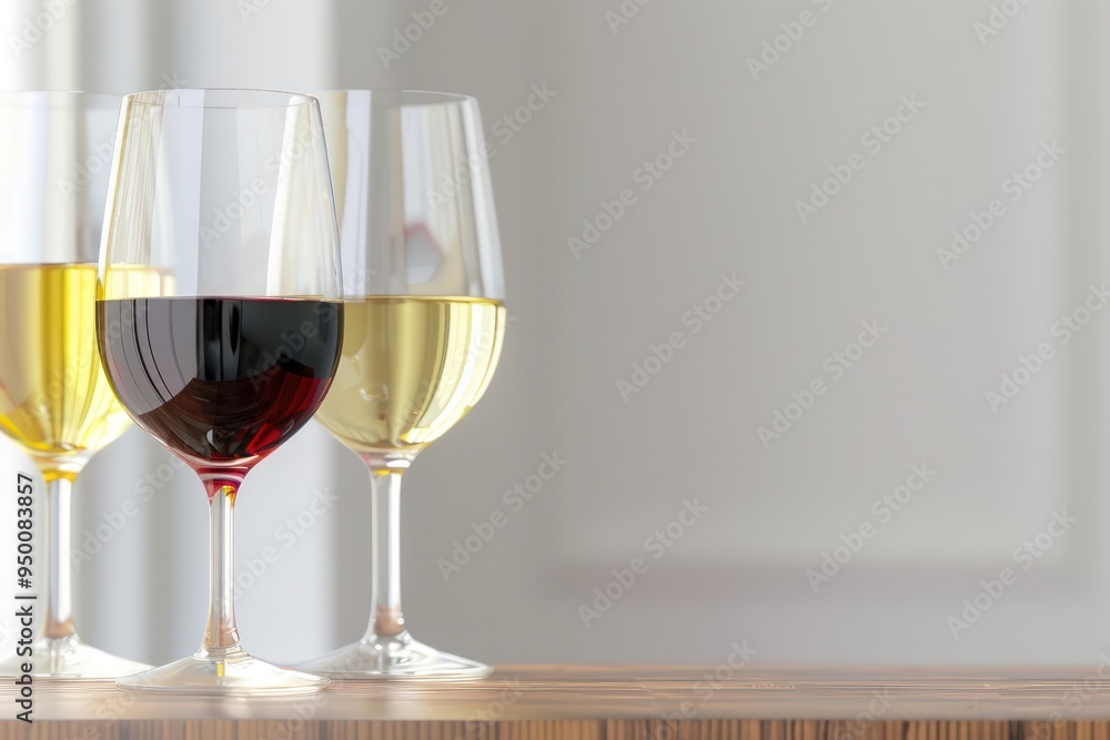 An elegant display of fine wines and wine glasses, set on a polished wooden table, isolated on a clean white background. An elegant display of fine wines and wine glasses, set on a polished wooden table, isolated on a clean white background.