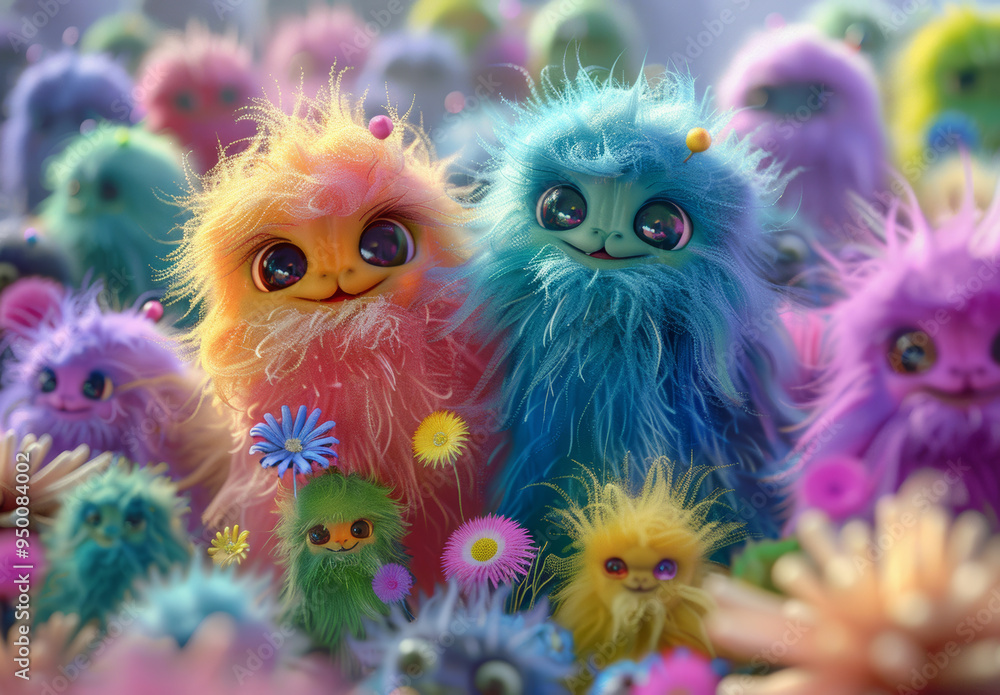 Fototapeta premium cute_aliens_multicolored