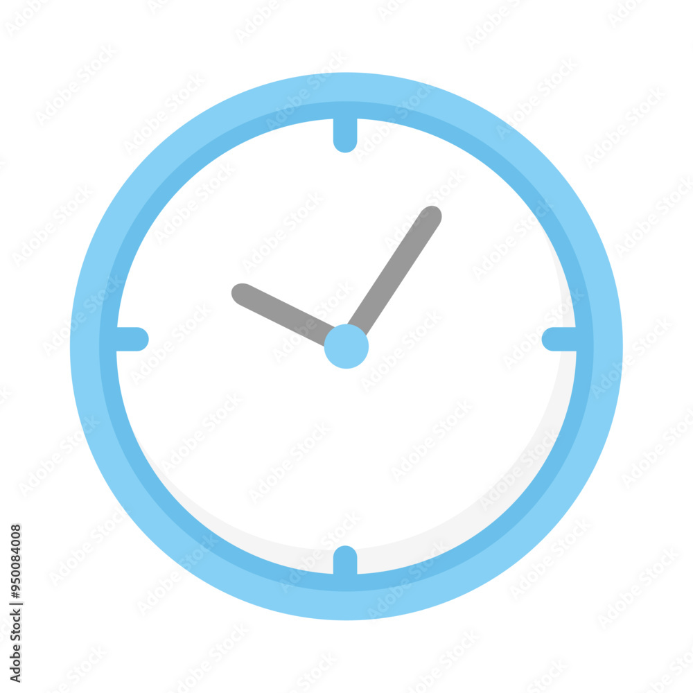 Blue clock vector image, clock flat icon design illustration, simple wall clock clip art Blue clock vector image, clock flat icon design illustration, simple wall clock clip art
