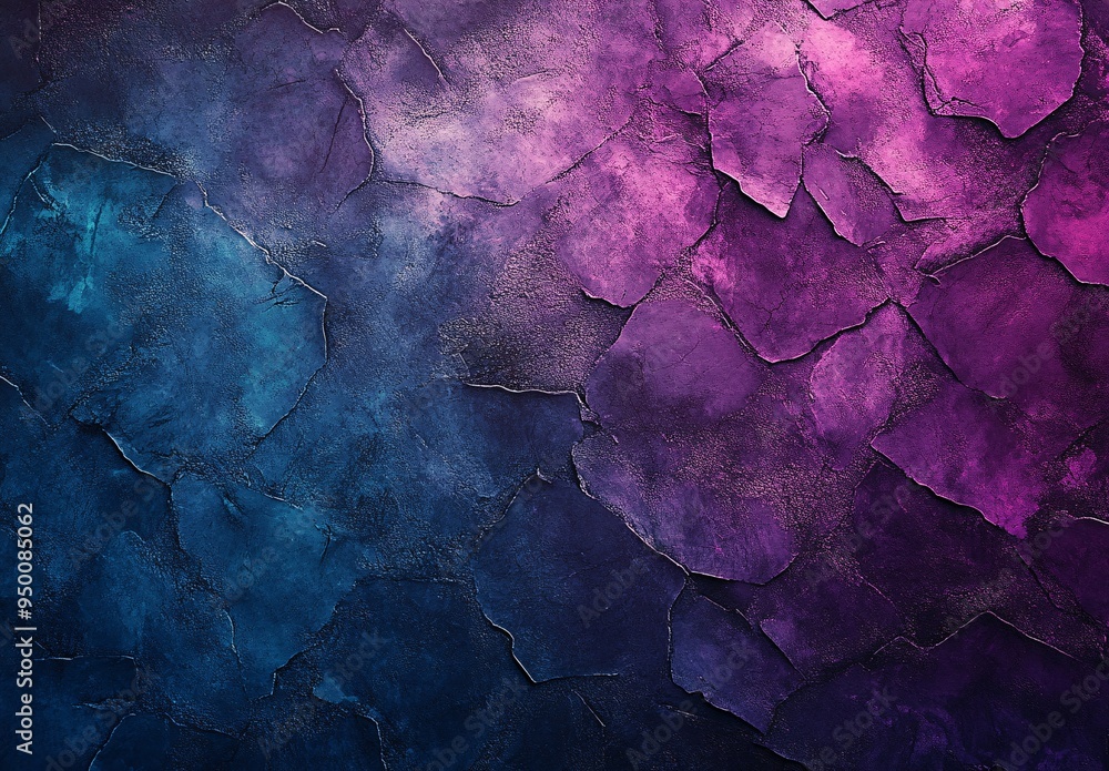 Naklejka premium Abstract Cracked Texture in Purple and Blue Hues