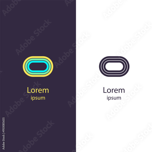 Modern abstract logo featuring a layered oval design with vibrant colors, perfect for tech companies, startups, and creative brands looking for a sleek and contemporary visual identity.