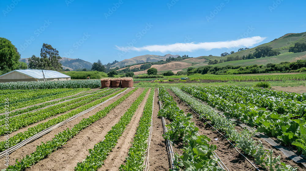 A field of plants. A vegetable garden. Farming, a beautiful garden. A field of plants. A vegetable garden. Farming, a beautiful garden.