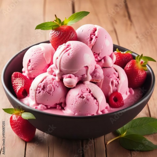 Ice Cream, Dessert, Sweet, Creamy, Cold, Frozen, Delicious, Summer, Treat, Vanilla, Chocolate, Strawberry, Sprinkles, photo