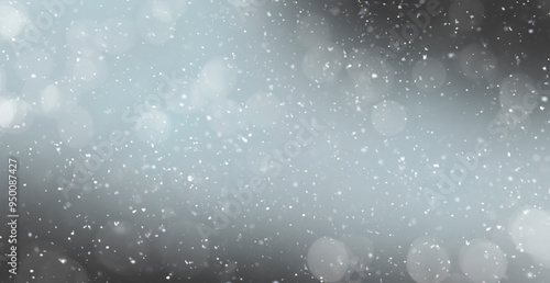Silbergrauer Weihnachtshintergrund mit Schneeflocken