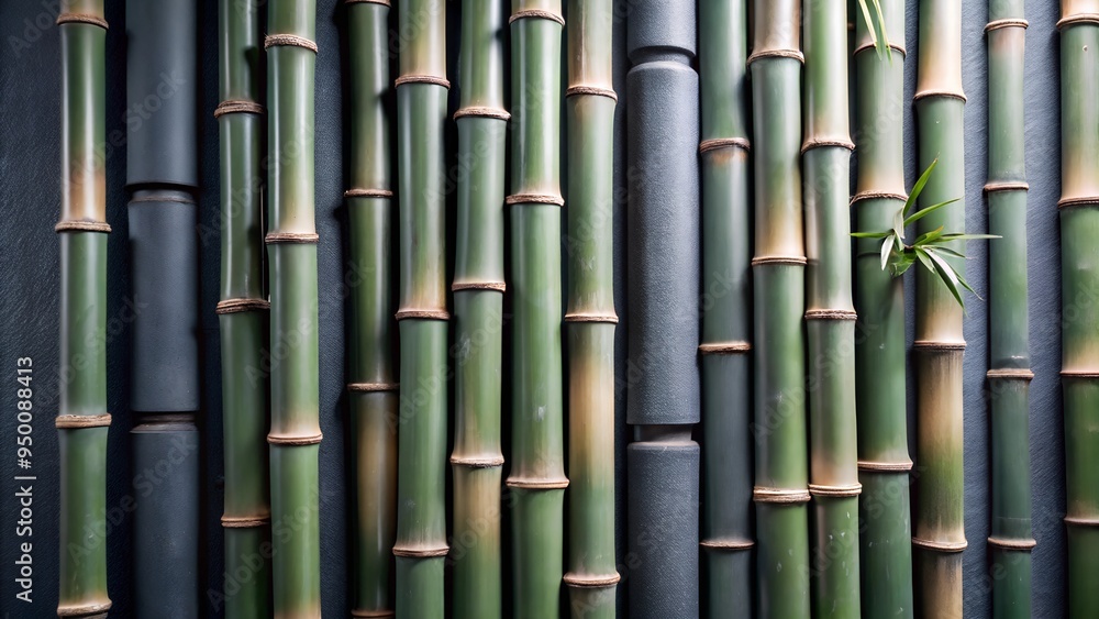 Fototapeta premium bamboo forest background. background of green bamboo stalks