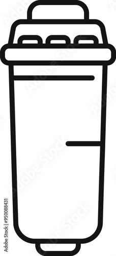 Simple line vector icon for websites and mobile applications representing a water filter cartridge replacing a reverse osmosis membrane