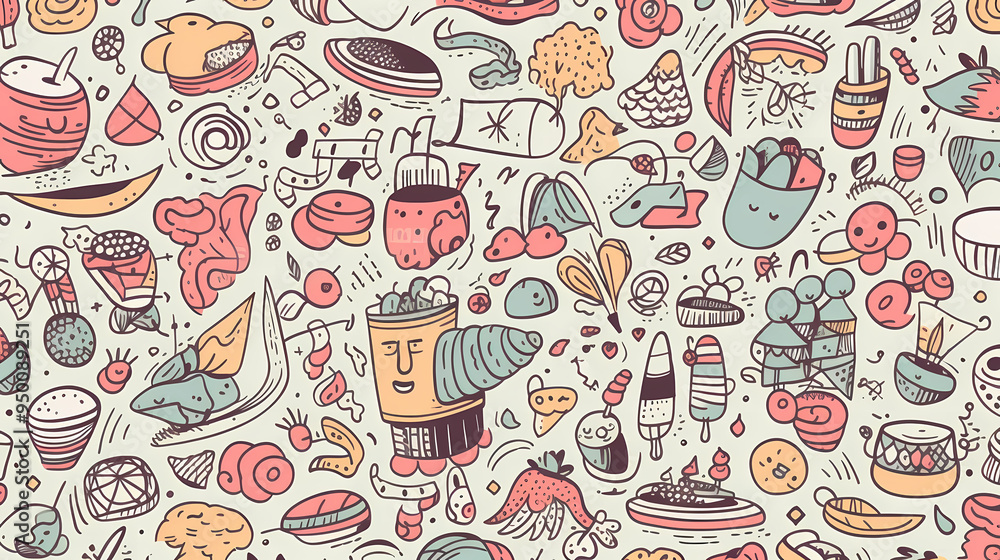 Sweets and fruits as background in 2D illustration. Sweets and fruits as background in 2D illustration.