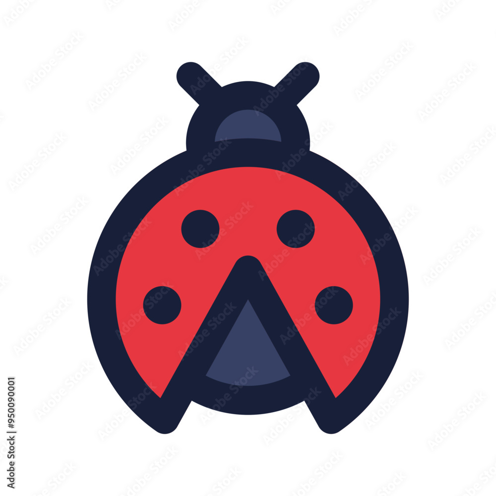 Foto ladybug flat line icon