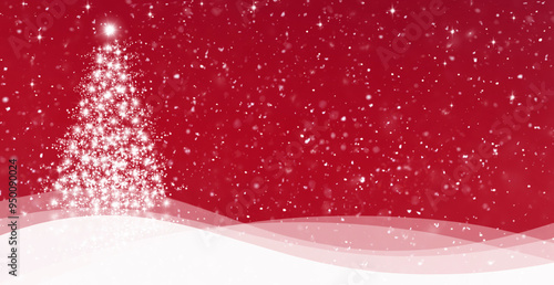 Roter Weihnachtshintergrund mit Weihanchtsbaum