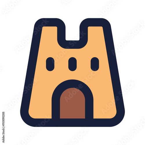 sand castle flat line icon