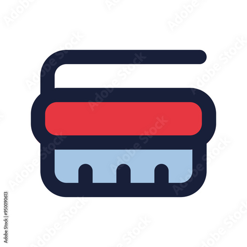washing brush flat line icon