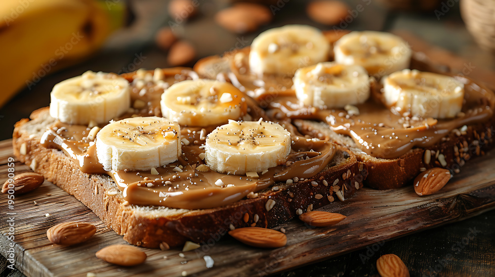 Almond butter spread on whole grain bread
Almond butter spread on whole grain bread