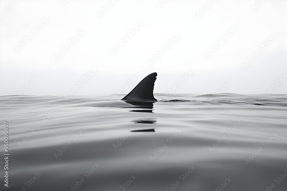 Fototapeta premium A single fin of a fish just visible at the edge of the frame.