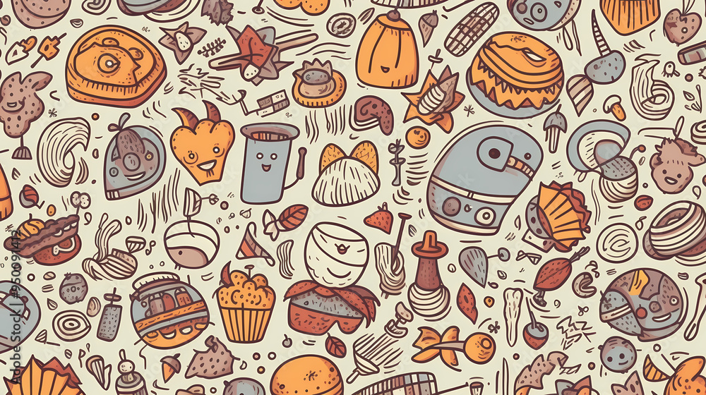2d illustration An image of sweets and fruits as a background 2d illustration An image of sweets and fruits as a background