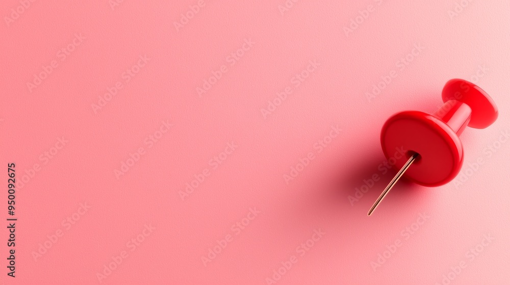 Red Push Pin Isolated on Background Red Push Pin Isolated on Background