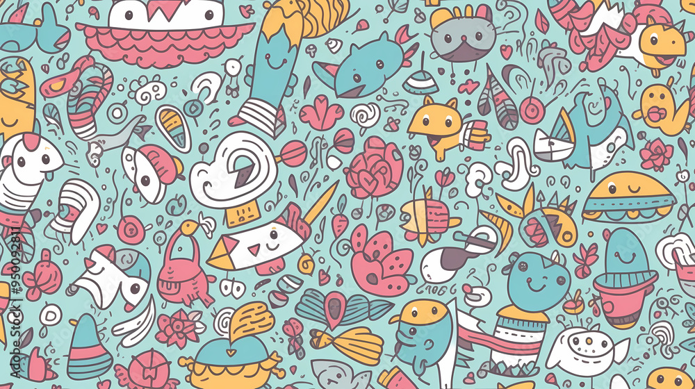 2d illustration An image of sweets and fruits as a background 2d illustration An image of sweets and fruits as a background