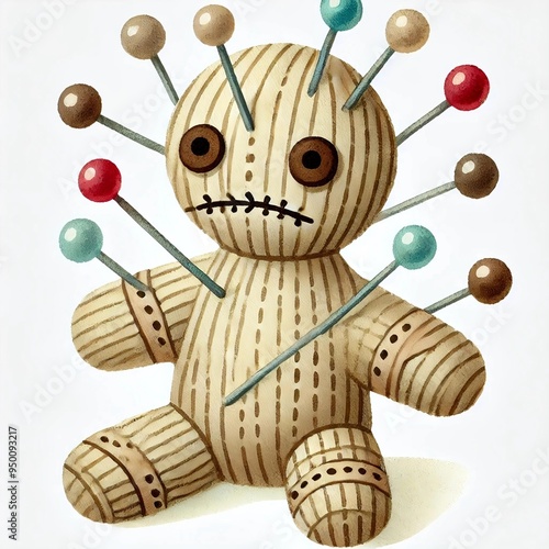 Voodoo Doll with Pins Illustration
 photo