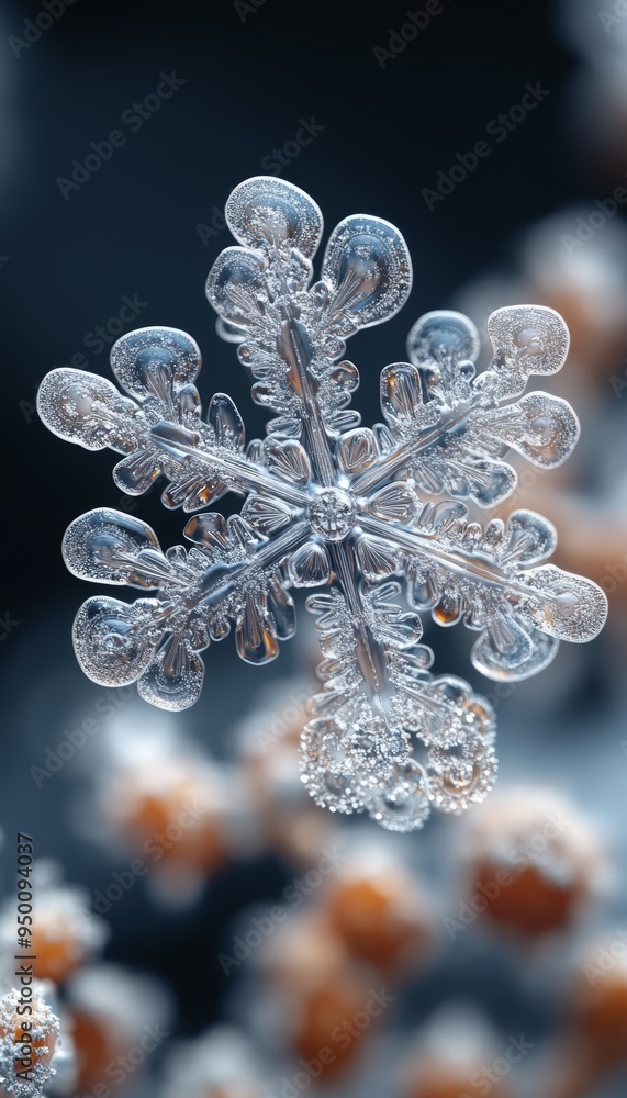 Intricate snowflake design showcasing unique crystalline patterns against a blurred background, perfect for winter-themed projects. Intricate snowflake design showcasing unique crystalline patterns against a blurred background, perfect for winter-themed projects.