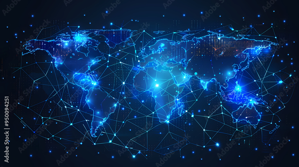2d illustration world map abstract background.Global network connection. World map point and line composition concept of global business. 2d illustration world map abstract background.Global network connection. World map point and line composition concept of global business.