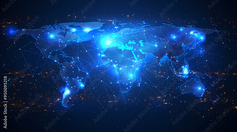 2d illustration world map abstract background.Global network connection. World map point and line composition concept of global business. 2d illustration world map abstract background.Global network connection. World map point and line composition concept of global business.