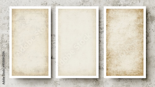 Blank Retro Vintage Paper Texture Posters with White Borders photo