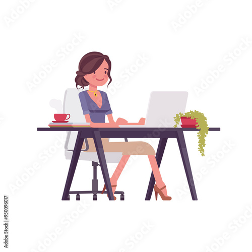 businesswoman working on laptop