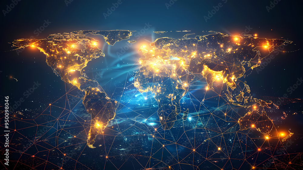 2d illustration world map abstract background.Global network connection. World map point and line composition concept of global business. 2d illustration world map abstract background.Global network connection. World map point and line composition concept of global business.