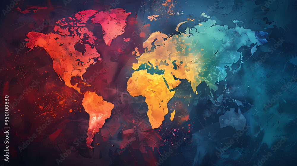 2d illustration world map abstract background.Global network connection. World map point and line composition concept of global business. 2d illustration world map abstract background.Global network connection. World map point and line composition concept of global business.
