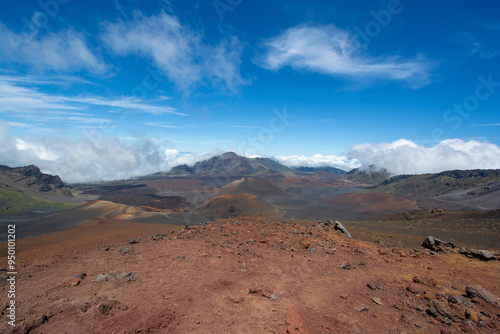 Haleakala volcano -moonlike landscape on the island of maui, hawaii