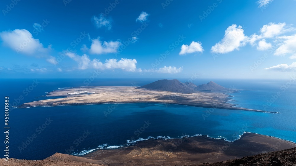 View of La Graciosa and others from Mirador del Rio, Lanzarote. View of La Graciosa and others from Mirador del Rio, Lanzarote.