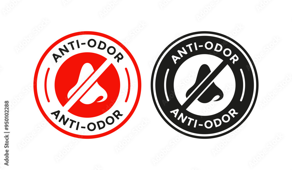 Anti odor logo badge template. Suitable for business, information and product label Anti odor logo badge template. Suitable for business, information and product label