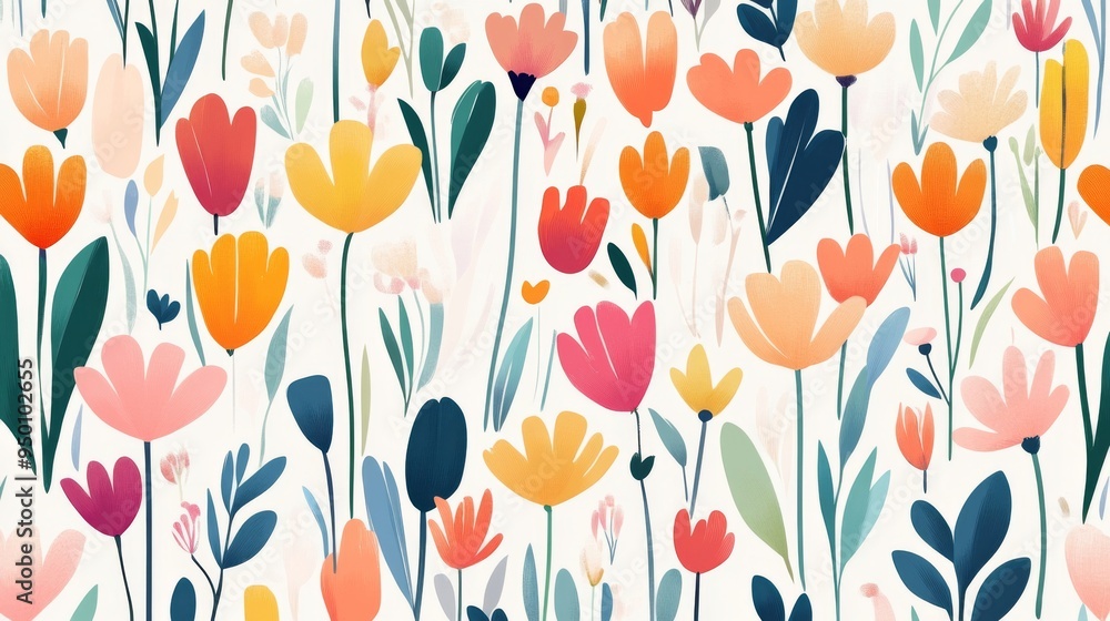 A colorful painting of flowers with a white background. The flowers are of various colors and sizes, and they are arranged in a way that creates a sense of depth and movement A colorful painting of flowers with a white background. The flowers are of various colors and sizes, and they are arranged in a way that creates a sense of depth and movement