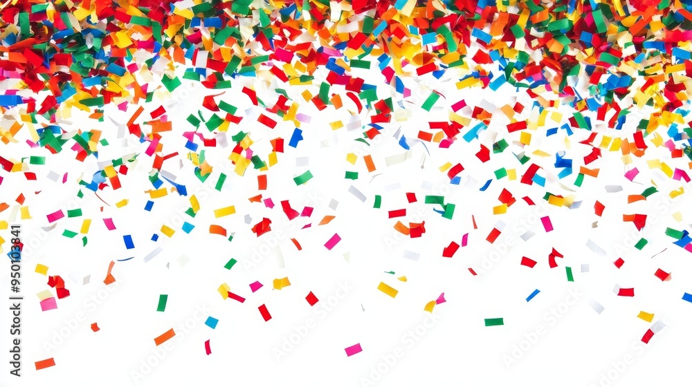 Abstract multicolor confetti background isolated on white. Festive decorative tinsel element for design. Abstract multicolor confetti background isolated on white. Festive decorative tinsel element for design.