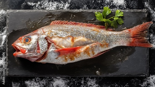 Whole raw red perch/seabass. photo