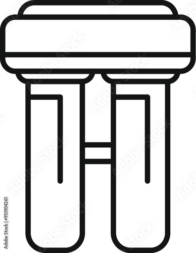 This icon represents a double cartridge system, used to purify water and make it drinkable