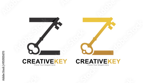 Key letter Z logo vector template. This is suitable for business, poster, initial, safety and security Letter Design Vector photo