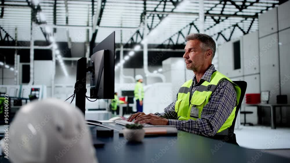 custom made wallpaper toronto digitalEngineer Operator At Factory Doing Technology Process
