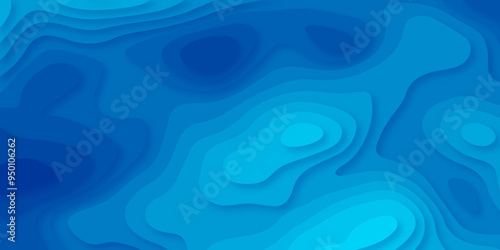 Modern seamless technology creative texture background. Abstract blue topography canyon map background with waves 3d papercut technology creative texture background.