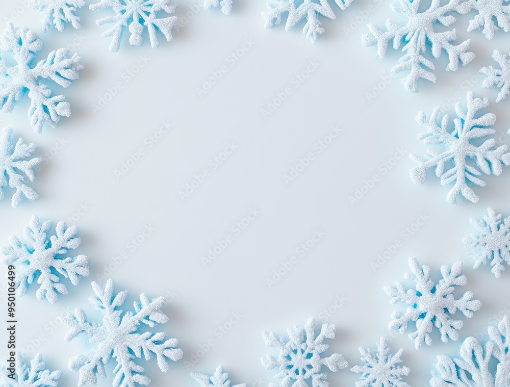 An ice crystal frame with a transparent background is framed by decorative ice crystals An ice crystal frame with a transparent background is framed by decorative ice crystals