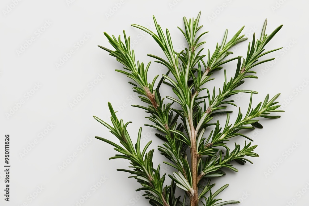 Close-Up of Isolated Rosemary Sprigs on White Background - Fresh Mediterranean Herb and Natural Ingredient for Cooking and Aromatherapy Close-Up of Isolated Rosemary Sprigs on White Background - Fresh Mediterranean Herb and Natural Ingredient for Cooking and Aromatherapy