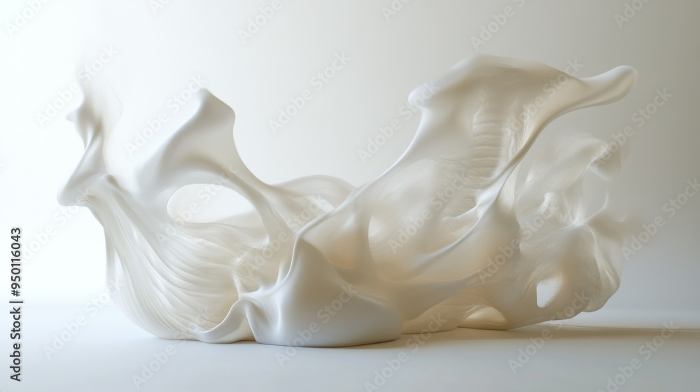 Abstract White Form with Organic Curves and Shapes Abstract White Form with Organic Curves and Shapes