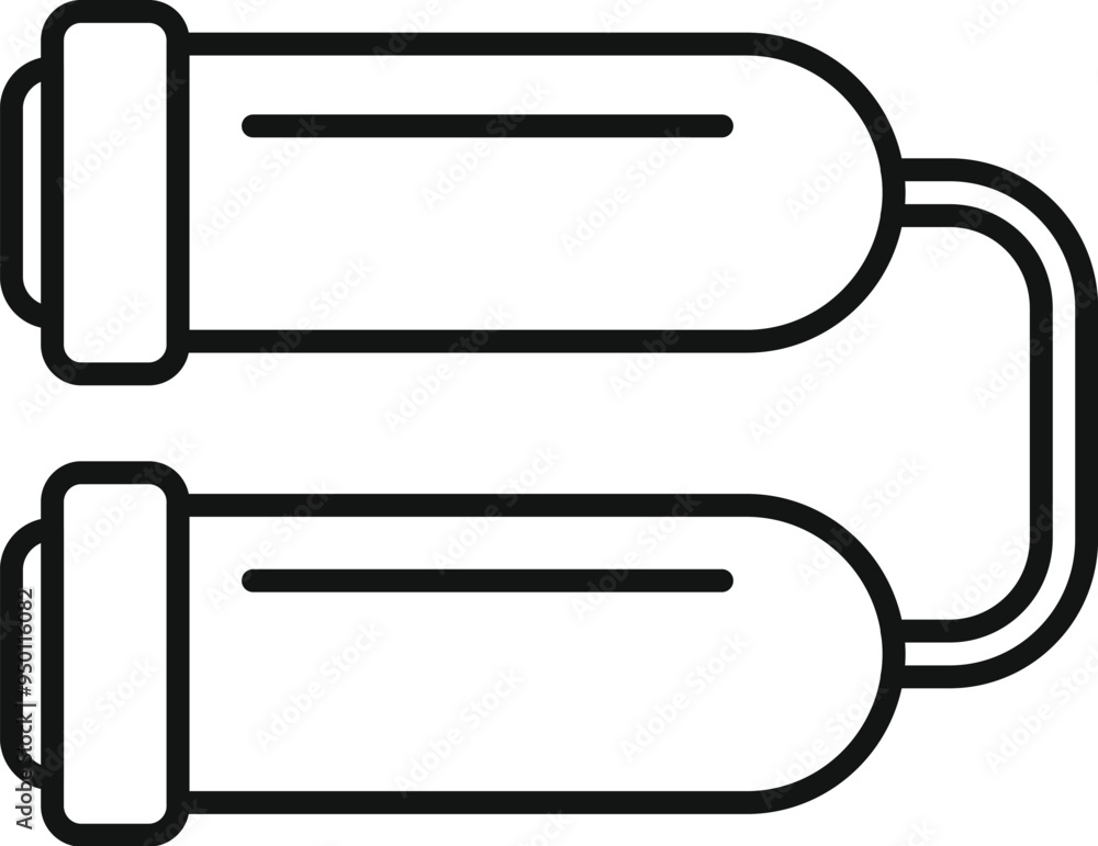Simple vector icon of a double cylinder gas mask, representing protection and safety Simple vector icon of a double cylinder gas mask, representing protection and safety