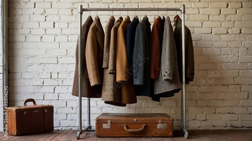 Vintage style coat rack, hangs neatly.