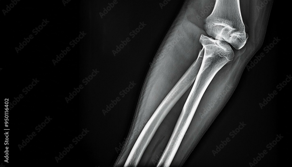 X-ray of an arm revealing the radius, ulna, carpals, metacarpals, and ...